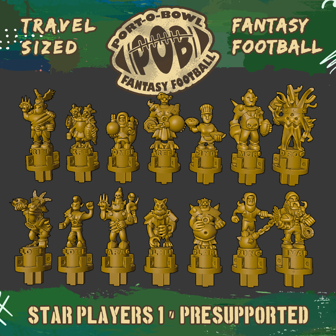 Port-O-Bowl: Travel-sized Fantasy Football Star Players Pack 1